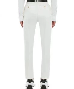 Alexander McQueen Wool Flat-Front Pre Pants For Men -Alexander McQueen Elegant store unnamed file 3548