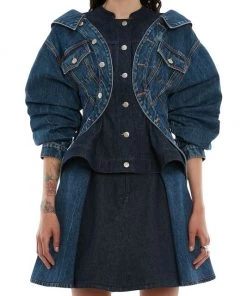 Alexander McQueen Denim Trompe L'oeil Mini Skirt