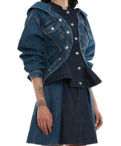 Alexander McQueen Denim Trompe L'oeil Mini Skirt -Alexander McQueen Elegant store unnamed file 3551