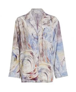 Alexander McQueen Printed Silk Pajama Shirt