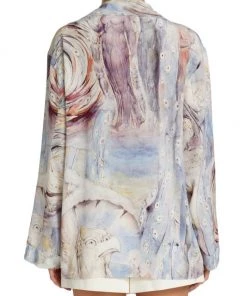 Alexander McQueen Printed Silk Pajama Shirt -Alexander McQueen Elegant store unnamed file 3562