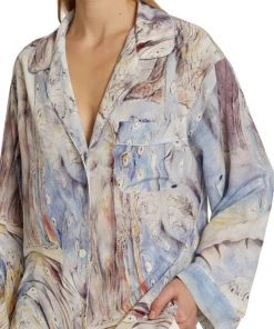 Alexander McQueen Printed Silk Pajama Shirt -Alexander McQueen Elegant store unnamed file 3563