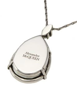 Alexander McQueen Silvertone & Crystal Pendant Necklace -Alexander McQueen Elegant store unnamed file 357