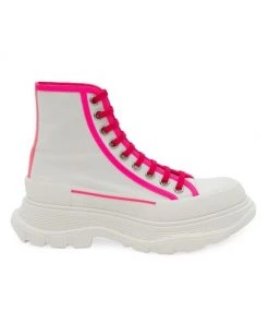 Alexander McQueen Neon Treadslick High-Top Sneakers