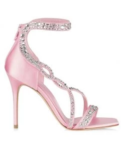 Alexander McQueen Crystal-Embellished Satin High-Heel Sandals Coral Crystal -Alexander McQueen Elegant store unnamed file 3595