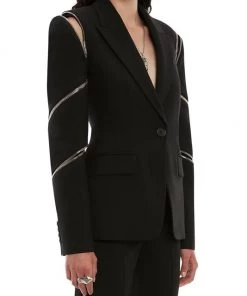 Alexander McQueen Zip-Embellished Wool Blazer -Alexander McQueen Elegant store unnamed file 3602