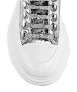 Alexander McQueen Puffer Tread Slick Metallic Leather Ankle Boots -Alexander McQueen Elegant store unnamed file 3607