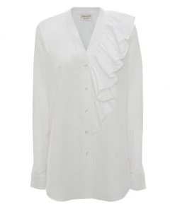Alexander McQueen Asymmetric Ruffle Shirt