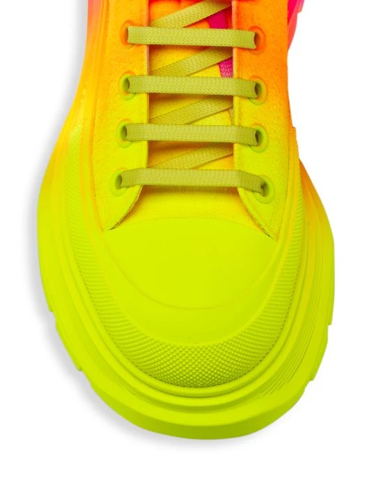 Alexander McQueen Ombré Treadslick High-Top Sneakers Yellow Orange Pink 4 Alexander McQueen Ombré Treadslick High-Top Sneakers Yellow Orange Pink - Image 4