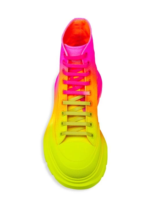Alexander McQueen Ombré Treadslick High-Top Sneakers Yellow Orange Pink 5 Alexander McQueen Ombré Treadslick High-Top Sneakers Yellow Orange Pink - Image 5