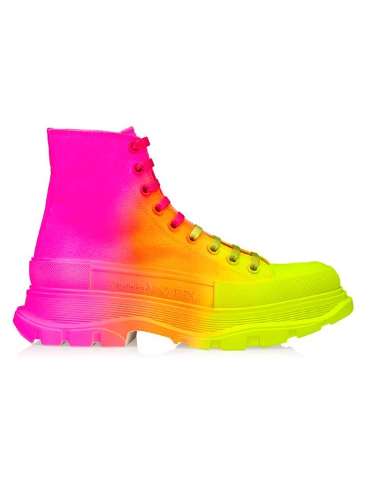 Alexander McQueen Ombré Treadslick High-Top Sneakers Yellow Orange Pink 7 Alexander McQueen Ombré Treadslick High-Top Sneakers Yellow Orange Pink - Image 7