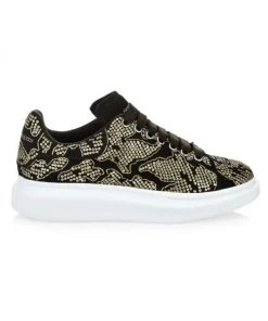 Alexander McQueen Oversized Embellished Leather Sneakers For Men