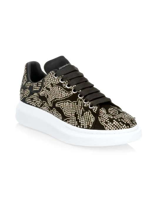 Alexander McQueen Oversized Embellished Leather Sneakers For Men 2 Alexander McQueen Oversized Embellished Leather Sneakers For Men - Image 2