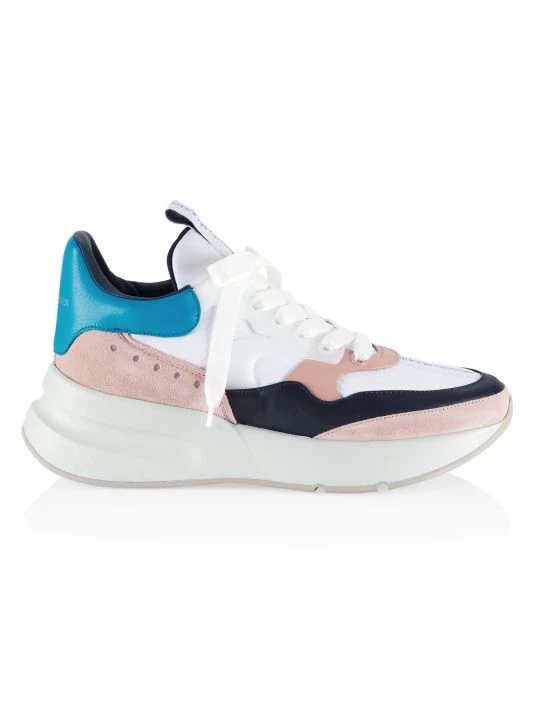 Alexander McQueen Mixed-Media Runner Sneakers For Men 1 Alexander McQueen Mixed-Media Runner Sneakers For Men