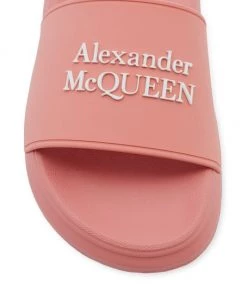 Alexander McQueen Logo Pool Slides Anemone White -Alexander McQueen Elegant store unnamed file 3648