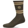 Alexander McQueen Striped Skull Crew Socks For Men Kaky Gold
