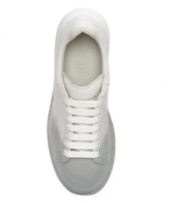 Alexander McQueen Oversized Spray Flocking Sneakers For Men White Blue -Alexander McQueen Elegant store unnamed file 3675