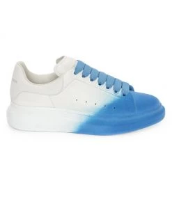 Alexander McQueen Oversized Spray Flocking Sneakers For Men White Blue -Alexander McQueen Elegant store unnamed file 3677