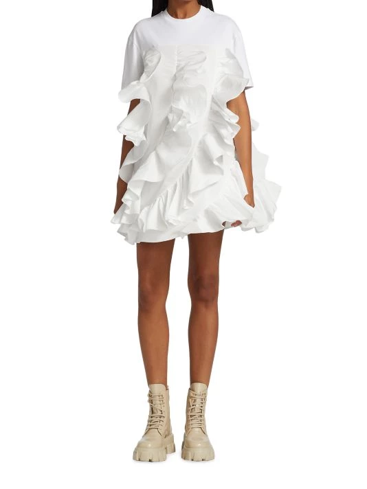 Alexander McQueen Ruffle-Embellished T-Shirt Minidress 2 Alexander McQueen Ruffle-Embellished T-Shirt Minidress - Image 2