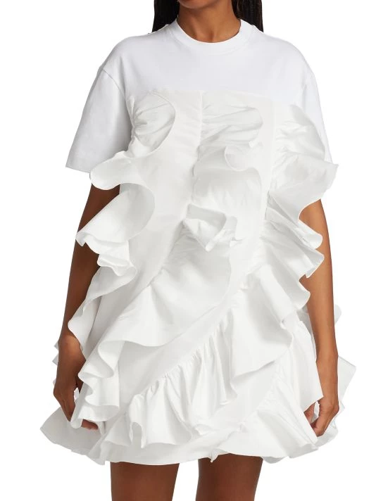 Alexander McQueen Ruffle-Embellished T-Shirt Minidress 3 Alexander McQueen Ruffle-Embellished T-Shirt Minidress - Image 3