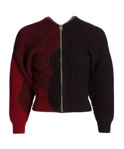 Alexander McQueen Wool Colorblock Zip Sweater