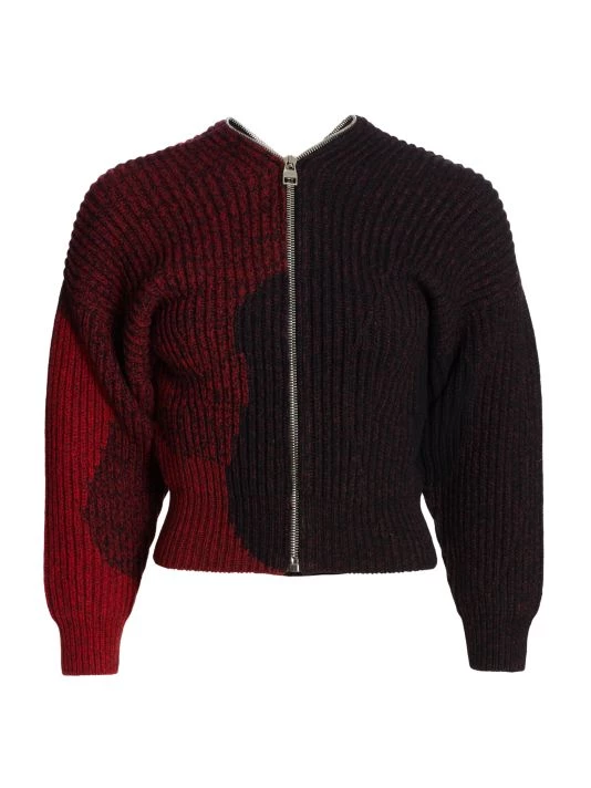 Alexander McQueen Wool Colorblock Zip Sweater 1 Alexander McQueen Wool Colorblock Zip Sweater