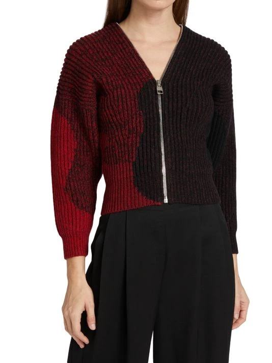 Alexander McQueen Wool Colorblock Zip Sweater 2 Alexander McQueen Wool Colorblock Zip Sweater - Image 2