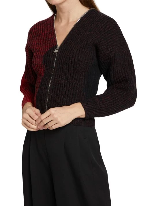 Alexander McQueen Wool Colorblock Zip Sweater 3 Alexander McQueen Wool Colorblock Zip Sweater - Image 3