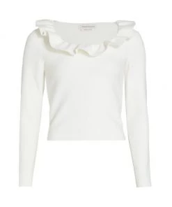 Alexander McQueen Ruffle Neck Sweater