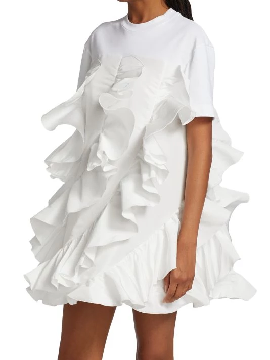 Alexander McQueen Ruffle-Embellished T-Shirt Minidress 4 Alexander McQueen Ruffle-Embellished T-Shirt Minidress - Image 4