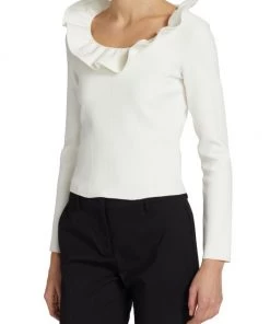 Alexander McQueen Ruffle Neck Sweater -Alexander McQueen Elegant store unnamed file 3701