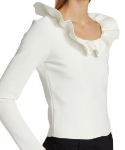 Alexander McQueen Ruffle Neck Sweater -Alexander McQueen Elegant store unnamed file 3703