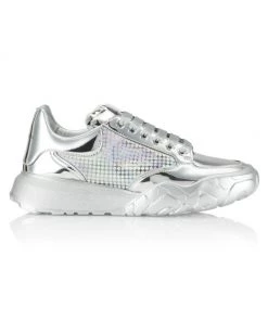 Alexander McQueen Court Holographic Low-Top Sneakers