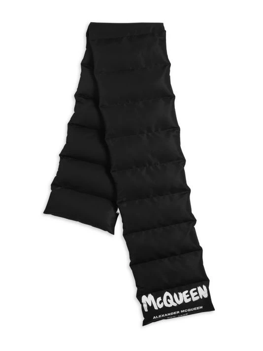 Alexander McQueen Graffiti Puffer Scarf For Men 1 Alexander McQueen Graffiti Puffer Scarf For Men