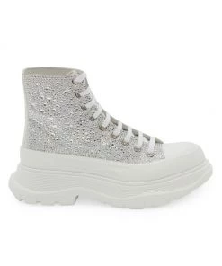 Alexander McQueen Crystal Treadslick High-Top Sneakers
