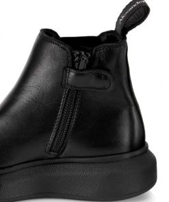Alexander McQueen Little Girl's & Girl's Leather Chelsea Oversize Boots For Kids Black Gold -Alexander McQueen Elegant store unnamed file 3764