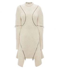 Alexander McQueen Wool-Cashmere Zip-Embellished Minidress