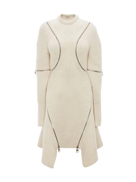 Alexander McQueen Wool-Cashmere Zip-Embellished Minidress 1 Alexander McQueen Wool-Cashmere Zip-Embellished Minidress