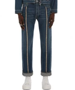 Alexander McQueen Patched Five-Pocket Jeans For Men 8 Alexander McQueen Patched Five-Pocket Jeans For Men -Alexander McQueen Elegant store unnamed file 3776
