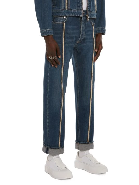 Alexander McQueen Patched Five-Pocket Jeans For Men 4 Alexander McQueen Patched Five-Pocket Jeans For Men - Image 4