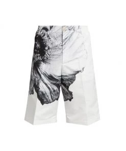 Alexander McQueen Flower Print Polyfaille Shorts For Men