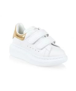 Alexander McQueen Little Girl's & Girl's Leather Metallic Oversize Sneakers For Kids