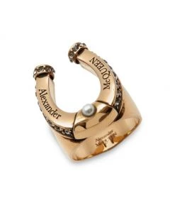 Alexander McQueen Goldtone Horseshoe Ring