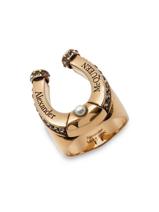 Alexander McQueen Goldtone Horseshoe Ring 1 Alexander McQueen Goldtone Horseshoe Ring
