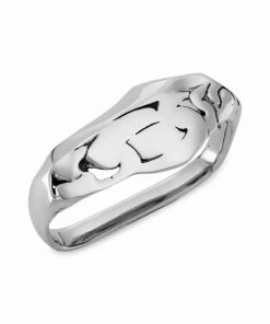 Alexander McQueen Crushed Chain Silvertone Double Ring