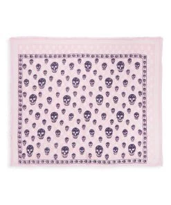 Alexander McQueen Classic Skull Scarf For Men Black Orange -Alexander McQueen Elegant store unnamed file 3831