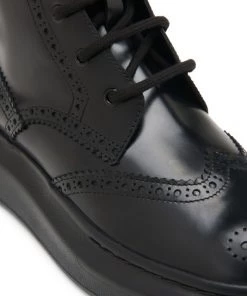 Alexander McQueen Brogue Wingtip Leather Platform Combat Boots For Men -Alexander McQueen Elegant store unnamed file 3837