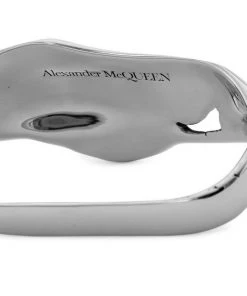 Alexander McQueen Crushed Chain Silvertone Double Ring -Alexander McQueen Elegant store unnamed file 385