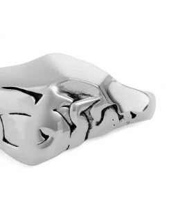 Alexander McQueen Crushed Chain Silvertone Double Ring -Alexander McQueen Elegant store unnamed file 386