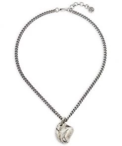 Alexander McQueen Silvertone Molten Pendant Necklace